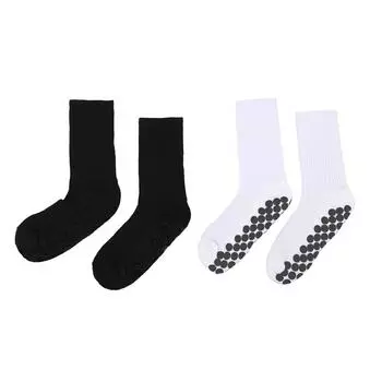 3 пары нескользящих носков Crew Grippy, дышащие, удобные, силиконовые, для пилатеса, носки Grippy Black