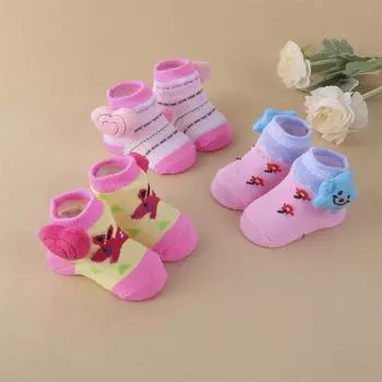 3 пары носков для новорожденных девочек, теплые носки для малышей