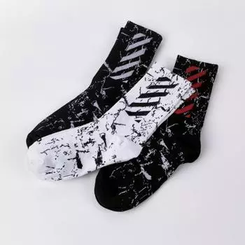 3 пары носков до середины икры в уличном хип-хоп стиле с полосатым узором, персонализированные, унисекс One Size