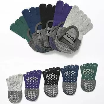 3 пары носков с пятью пальцами, противоскользящие носки для пилатеса, женские силиконовые хлопковые носки с открытой спиной для бега, танцев, занятий спортом, йоги, с пальцами