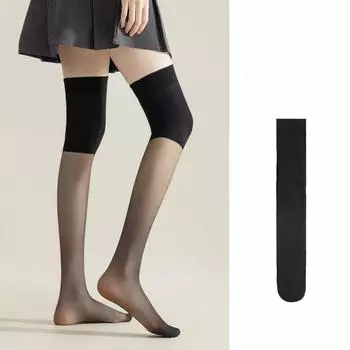 3 пары новых нескользящих женских летних прозрачных чулок, тонкие сексуальные длинные женские носки выше колена для женщин One Size
