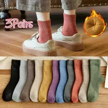 3 пары/партия женские зимние носки утолщенные удобные теплые сапоги до середины икры носки-тапочки женские термочулки женские One Size
