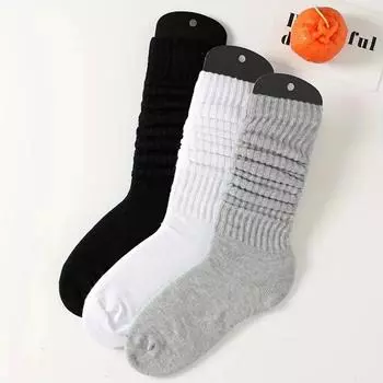 3 пары плиссированных носков средней длины, женские модные носки-пузырьки в стиле Лолиты, удобные, не скатывающиеся, осенние, универсальные, для девочек, с изображением слона One Size