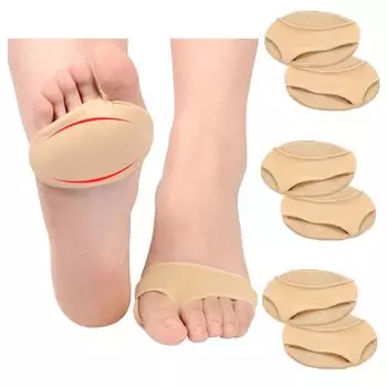 3 пары плюсневых подушечек, подушки для передней части стопы для облегчения боли, противоскользящие носки для ухода за ногами для женщин и мужчин 35-40 бежевый