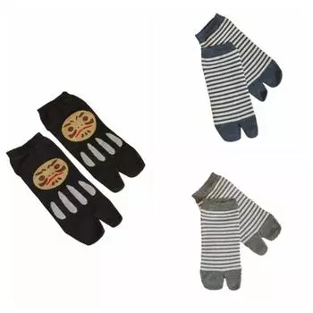 3 пары полосатых носков до середины голени с разделителем пальцев, впитывающие пот, носки-разделители для пальцев, носки-трубки с двумя пальцами, женские Dark Color