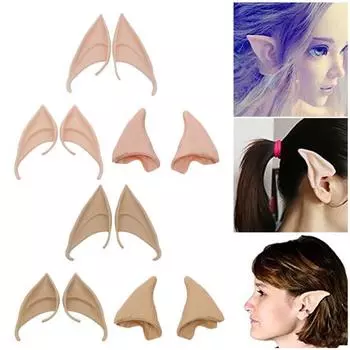 3 пары резиновых ушей эльфа, 12 см, декоративные уши для ролевых игр, 10 см, мягкие фея пикси зелёный