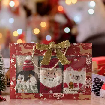 3 пары рождественских праздничных носков для взрослых, теплые зимние, уютные, пушистые