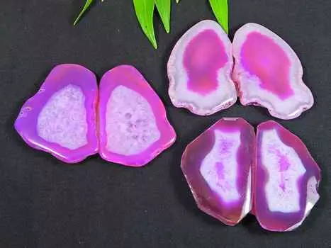 3 пары розовых солнечных друз, пара серег с кабошонами, лот 37-43 мм RQ-2709