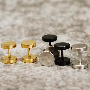 3 пары серег-гантелей разных цветов one size