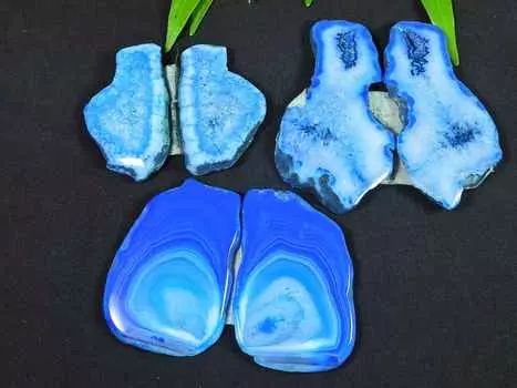 3 пары серег с синими солнечными друзами, пара кабошонов из драгоценных камней, лот 35-52 мм RQ-2708