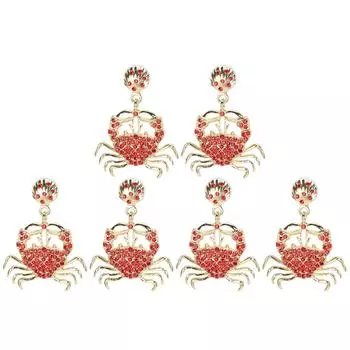 3 пары сережек с бриллиантами в виде маленького краба, подвеска AllMatch, модные трендовые украшения