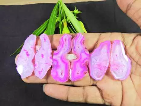 3 пары сережек с розовыми солнечными друзами, пара кабошонов из драгоценных камней, лот 46-50 мм RQ-2703