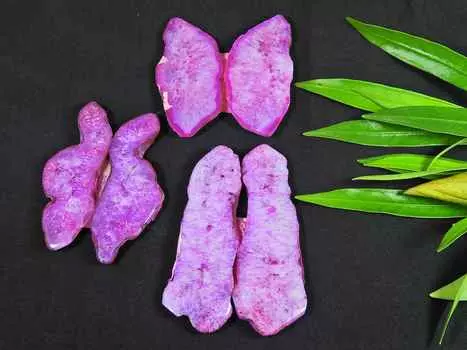 3 пары сережек с розовыми солнечными друзами, пара кабошонов из драгоценных камней, лот 52-56 мм RQ-2702