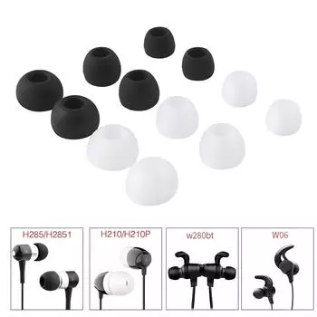 3 пары силиконовых амбушюров для наушников W280BT H285 H2851 H210 H210P спортивные наушники чехол сменные вкладыши чёрный