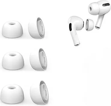 3 пары силиконовых насадок в упаковке для Airpods Pro и Airpods Pro 2-го поколения, аксессуары для наушников, сменные насадки для ушей (С, М, Л) белый