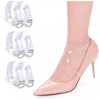 3 пары силиконовых невидимых ремешков для босоножек на высоком каблуке, прозрачные регулируемые ремешки для свободной обуви 3 pairs белый