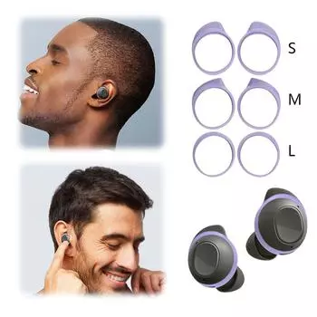 3 пары силиконовых сменных насадок-крыльев, противоскользящие удобные насадки-крылышки для наушников Samsung Galaxy Buds FE 2023 бежевый