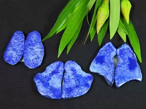 3 пары синих солнечных друз, пара серег с кабошонами из драгоценных камней, лот 40-44 мм RQ-2690