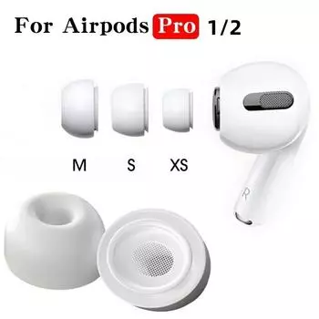 3 пары сменных амбушюров для AirPods Pro 1-го и 2-го поколений, силиконовые резиновые амбушюры, гелевые аксессуары для наушников S/M/L