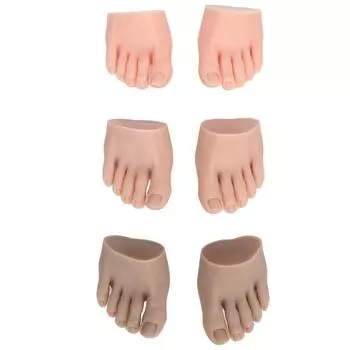 3 пары тату-практика поддельные модели стоп набор мягкий силиконовый учебный дисплей для дизайна ногтей модель половины стопы