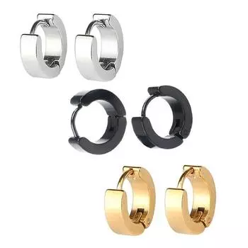 3 пары уникальных крутых мужских сережек-обручи для пирсинга one size