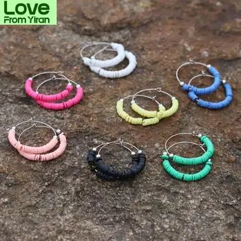 3 пары ювелирных изделий серьги необычные модные цветные глиняные корейские серьги для женщин девочек кулон серьга кольцо