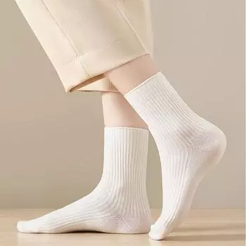 3 пары женских белых носков из хлопка в стиле Харадзюку в корейском стиле Y2k Lolita Socks для девочек, однотонные полосатые носки, комплект One Size