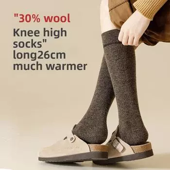 3 пары женских зимних утолщенных флисовых теплых носков-труб с длинным ворсом 3 Pairs