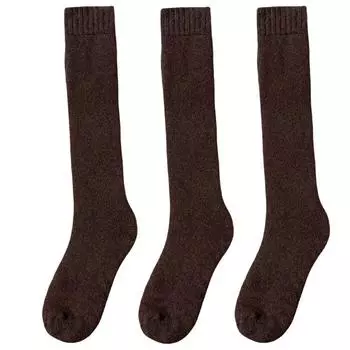 3 пары зимних толстых теплых мужских шерстяных носков до колена, мужские носки из мериносовой телячьей шерсти, повседневные кашемировые махровые носки, модные мужские чулки SIZE 40-46
