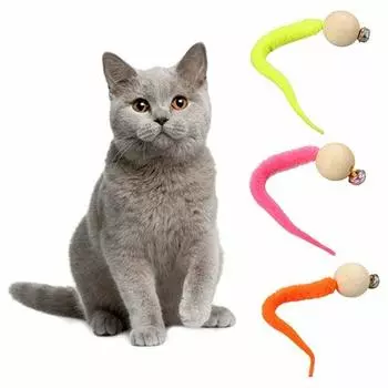 3 pcs 2020 Newest Wiggly Cat Toy - Simulation Worm Toy With Bell For Pet