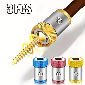 3 Pcs Alloy Magnetic Screwdriver Bit Holder Set,Scratch Resistant, Strong Magnetism Ring for Electric Screw Heads 3pcs
