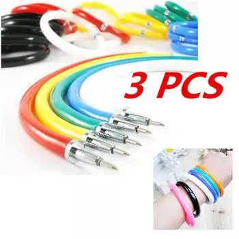 3 pcs Bracelet Ball Pen Novelty Flexible Ballpoint Pen Creative Stationery(color:random)