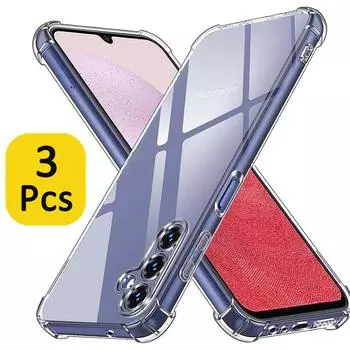 3 Pcs Clear Case For Samsung Galaxy F54 5G F04 F23 5G F62 F22 4G Thick Shockproof Soft Silicone Phone Cover for Samsung F14 5G For F23 5G