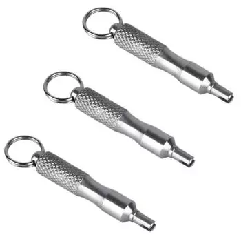3 Pcs Deflating Valve Core Remover Tool Motor Tool Keychain Stainless Steel Screwdriver Auto