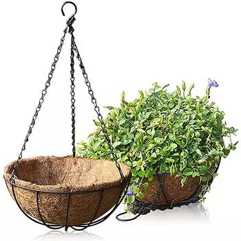 3 Pcs Hanging Chain With Hooks, Flower Pot Chains For Hanging Plants, Metal Hang чёрный