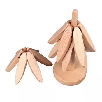 3 Pcs Hot Dishes Wooden Trivet Tree Shaped Design Trivet Heat Resistant Beech Wood Dishes Trivet