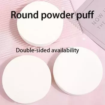 3 PCS Large Round Powder Puff Wet Dry Sponge Delicate Soft Cotton Pad Natural Sponge Studio White Powder Puff