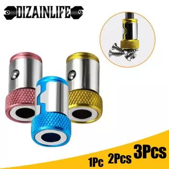 3 Pcs Magnetic Screw Bit Holder Alloy Electric Screwdriver Bits Head Magnetized Ring Anti-Corrosion for Phillip Bit Magnetizer жёлтый