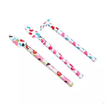 3 Pcs Mini Gardening Tool Set, Outdoor Iron Hand Trowel, Beautiful Printing, Tools розовый