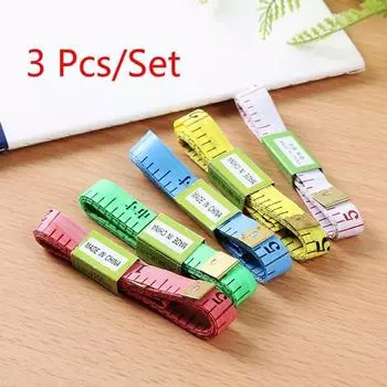 3 Pcs/Set Useful Body Measuring Ruler Sewing Tailor Tape Measure Soft 1.5M Sewing Ruler Meter