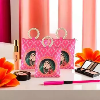 3 Pcs Silk Small Hand Bags for Women Stylish with Zip & Handle | Traditional Handheld Bags for Women | Ethnic Ladies Purse Handbag for Return Gifts