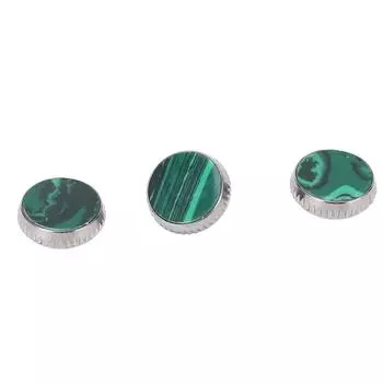 3 Pcs Trumpet Valve Cap Embedded Green Standard Metal Finger Button Trumpet Valve Replacement Parts