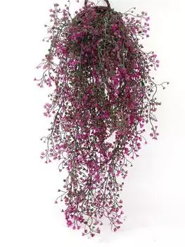3 Pcs Wall Hanging Flower Vine Artificial Green Plant Hanging Basket Plant Wedding Home Decoration Wall Indoor Outdoor Decor фиолетовый