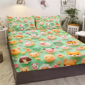 3-Piece Bed Set Of Silicone Animals With 2 Pillowcases, Suitable For Living Room And Bedroom (Decoration, Children S Day) 99cmx199cm