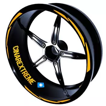 3 Piece Design Taxi Yellow Rim Tape Wheel Stripes Decals Sticker CinarExtreme