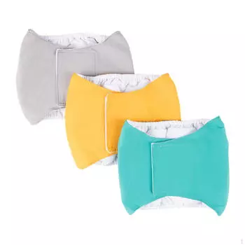 3 Pieces Dog Reusable Diapers Male Belly Bands Breathable Panties Soft Wrap for S