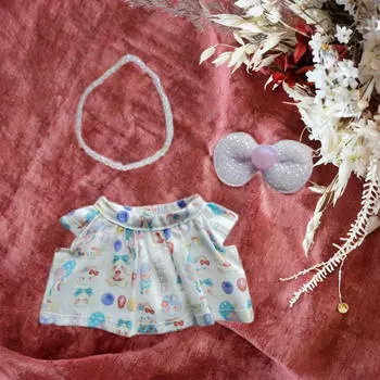 3 Pieces Doll Clothes Set Cute Suit Dress up Outifits for Party Toy Girls Bunny skirt