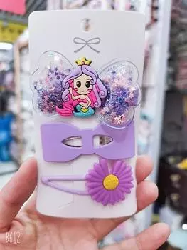 3 Pieces Set Girls Hair Clip Beautiful Cartoon Princess Hair Pin Colorful Candies Bowknot Headwear Accessories Baby Hair Clips