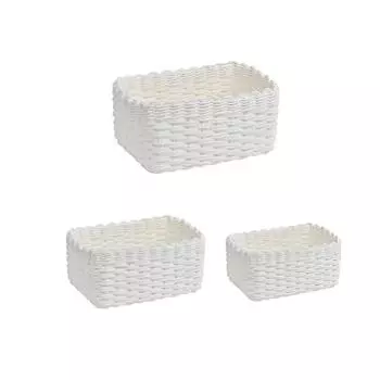 3 Pieces/Set Storage Basket Replacement Handmade Braided Woven Living Room Makeup Toiletries Organizer Container