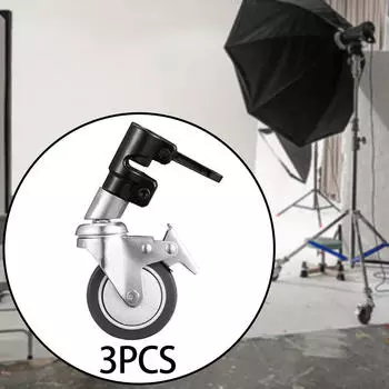 3 шт. поворотных роликовых колеса C-образной формы для диаметра отверстия 25 мм практично и удобно чёрный